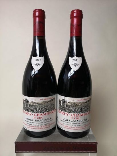 null 2 bouteilles GEVREY CHAMBERTIN 1er cru "Clos St Jacques" - A. Rousseau 2011...