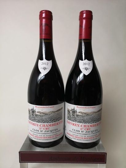 null 2 bouteilles GEVREY CHAMBERTIN 1er cru "Clos St Jacques" - A. Rousseau 2012...