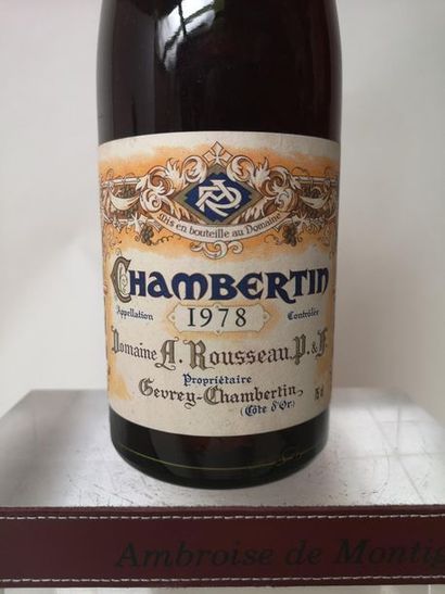 null 1 bouteille CHAMBERTIN Grand cru - A. Rousseau 1978

Niveau à 1,8 cm.