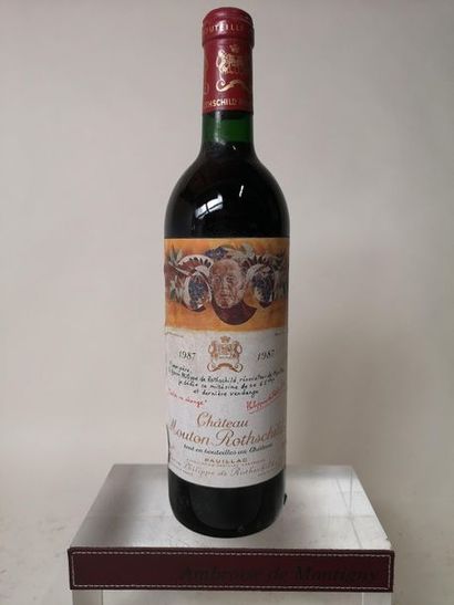 null 1 bouteille CHÂTEAU MOUTON ROTHSCHILD - 1er Grand cru classé Pauillac 1987

Etiquette...