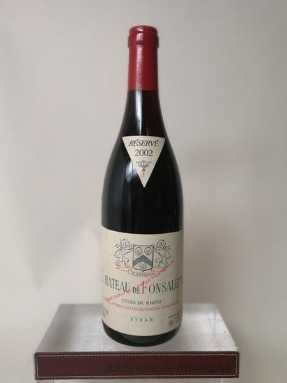 null 1 bouteille RAYAS - CHÂTEAU DE FONSALETTE Cuvée " Syrah" 2002

Etiquette très...