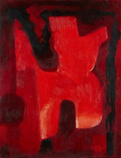 Félix AUBLET (1903-1978) 
Abstract composition red, 1960
Oil on canvas
Marked "Aublet"...