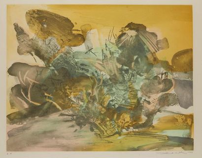 ZAO WOU KI (1920-2013) 
Colour lithograph on paper
Signed lower right and annotated...