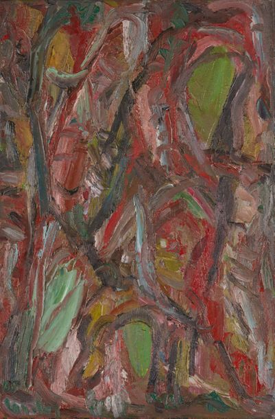 DAVID LAN BAR (1912-1987) 
Composition, 1960
Huile sur toile
Signée en bas à gauche...