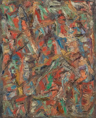 DAVID LAN BAR (1912-1987) 
Composition, 1979
Huile sur toile
Signée en bas à gauche...