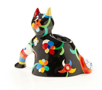 Niki de SAINT-PHALLE (1930-2002) 
Cat vase
Polychrome painted polyester sculpture
Signed...