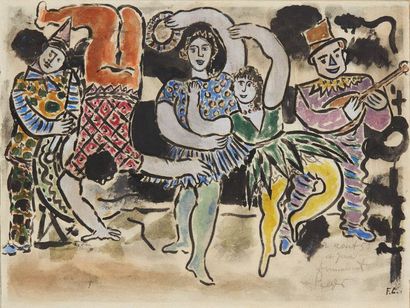 Fernand LÉGER (1881-1955) 
Circus, circa 1952
Gouache on paper
Monogrammed "F.L"...