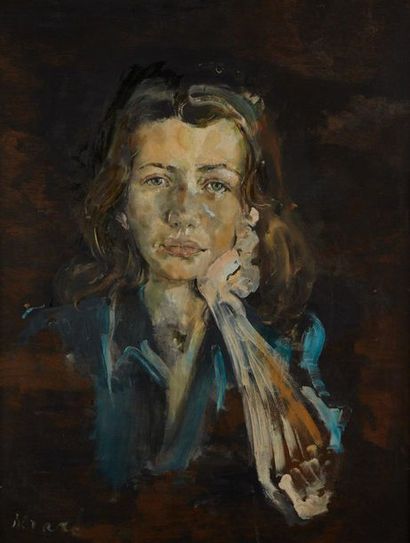Christian Jacques BERARD (1902-1949) 
***Portrait of mademoiselle Albeaux-Fernet
Oil...