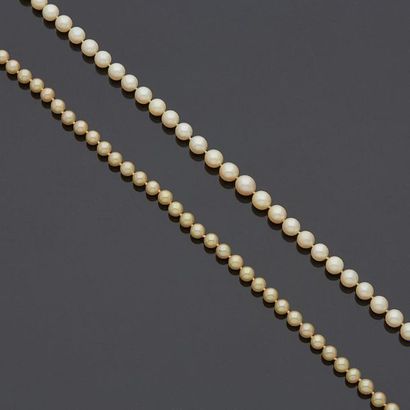 null Ensemble de deux colliers de perles.
Longueur : 58 et 68 cm.