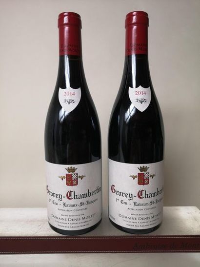 null 2 bouteilles GEVREY CHAMBERTIN 1er cru "Lavaux St Jacques" - D. Mortet 2014...