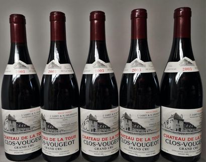 null 5 bouteilles CLOS de VOUGEOT Grand cru "Vieilles vignes"- CHÂTEAU DE LA TOUR...
