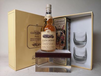 null 1 bouteille WHISKY - Glen MORAY "93" 12 ans d'age Highland Régiments Années...