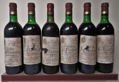 null 6 bouteilles CHÂTEAU LES PRADINES - Saint Estèphe 1979

Etiquettes tâchées et...