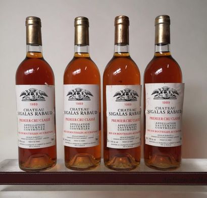 null 4 bouteilles CHÂTEAU SIGALAS RABAUD - 1er CC Sauternes 1989

Etiquettes légèrement...