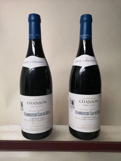 null 2 bouteilles CHAMBERTIN Grand cru "Clos de Beze"- CHANSON 2005