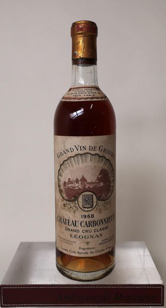 null 1 bouteille CHÂTEAU CARBONNIEUX Blanc - Cc Pessac Léognan 1958

Etiquette légèrement...