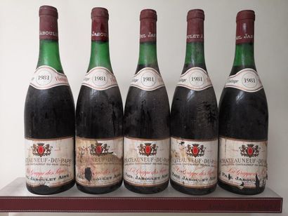 null 5 bouteilles CHATEAUNEUF de PAPE "La Grappe des Papes" - JABOULET P&F 1981 -...