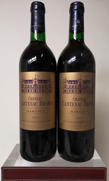null 2 bouteilles CHÂTEAU CANTENAC BROWN - 3é Gcc Margaux 1993

Une légèrement b...
