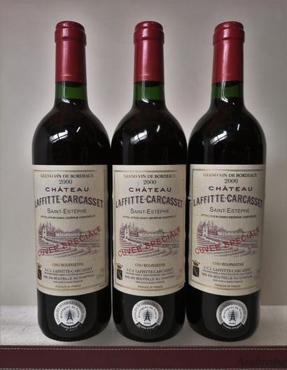 null 3 bouteilles CHÂTEAU LAFITTE CARCASSET "Cuvée specialè" - Saint Etèphe 2000