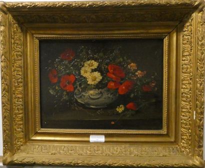 null Ecole Française du XIXè siècle
Nature morte au bouquet de fleurs
Huile sur toile,...