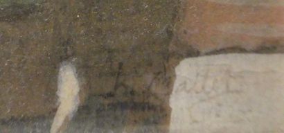 null MALLOT ( Xxè siècle)
Géraniums et bord de mer
Gouache, trace de signature en...