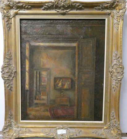 null Travail vers 1900
Vue d'intérieur
huile sur toile
Dim : 47x39cm