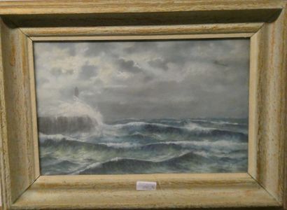 null Eugène SENAMAUX (Xxè siècle)
Phare dans la tempête - Côte sauvage
Paire de pastels...