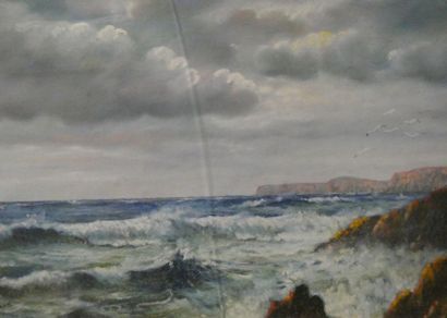 null Eugène SENAMAUX (Xxè siècle)
Phare dans la tempête - Côte sauvage
Paire de pastels...