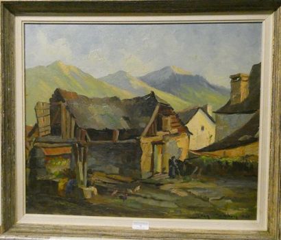 null Jean CAMBON (1912-2010)
Cour de ferme dans un village de montagne
Huile sur...