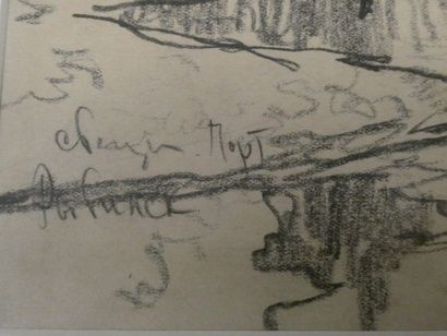 null Ecole début du Xxè siècle
Bateaux à quai
Crayon noir surpapier, signé BUTTER...