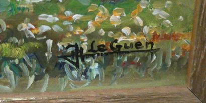 null Jean LE GUEN (1926)
A Giverny
Huile sur toile, signée en bas à droite.
Dim....