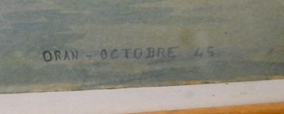 null Ecole Française du Xxè siècle
Port d'Oran
Aquarelle monogrammée et datée 1945...