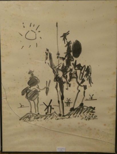 null d'après Pablo PICASSO (1881-1973)
Don Quichotte 
Impression en noir
Dim. : 64...