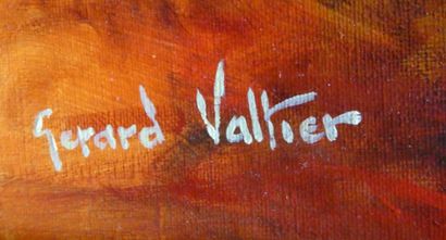 null GERARD VALTIER, né en 1950
Venise embrumée de roses
Huile sur toile signée en...