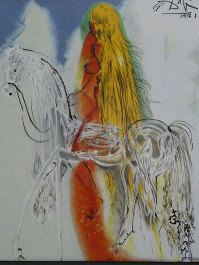 null SALVADOR DALI (1904-1989), d'après
Lady Godiva, de la série des chevaux daliniens
Chromographie...