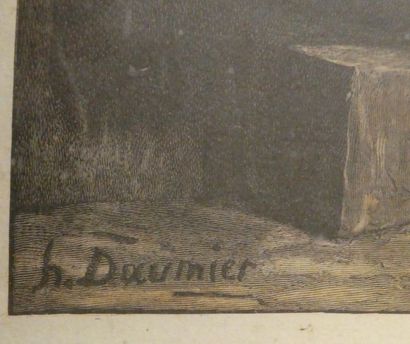 null Honoré DAUMIER (1808-1879), d'après
Le marchand d'estampes
Gravure en couleurs,...