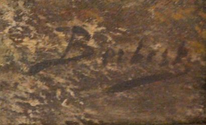 null Ecole début Xxè siècle
Barque sur l'étang
Huile sur toile, signée en bas à droite....