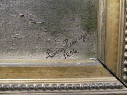 null Ecole française, fin XIXè siècle
Paysanne sur un chemin
Huile sur toile, signée...
