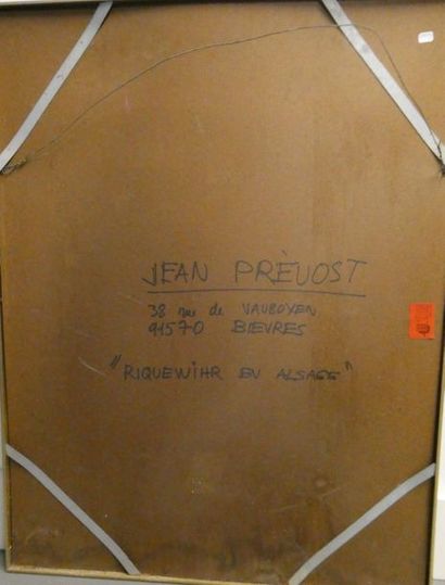 null Jean prevost, né en 1934
Scène de rue en alsace
Gouache sur papier, signée en...