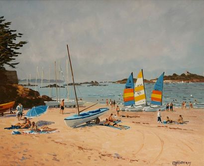 null Michel MARGUERAY (1938)
Saint Jacut de la mer, la plage du rougeret
Huile surtoile,...