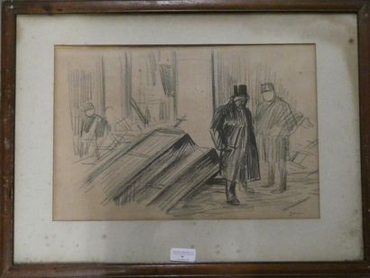 null Jean Louis FORAIN (1852-1931)
Croque mort
Crayon, signé en bas à droite 
26,5x40cm...