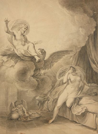 Ecole FRANCAISE vers 1800 
Le sommeil d'Endymion
Jupiter et Antiope
Plume et encre...