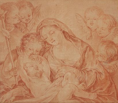 École Française du XIXe siècle 
Virgin and Child with Saint John the Baptist
Blood,...