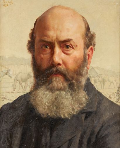 École FRANÇAISE de la fin du XIXe siècle Portrait d'homme
Sur sa toile d'origine
Porte...