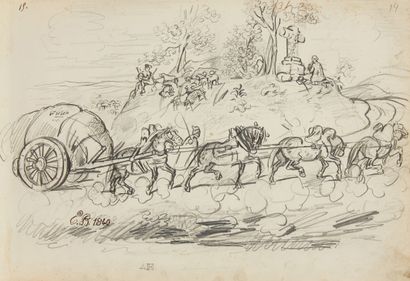 EUGÈNE BAZIN (RENNES 1799 - PARIS 1833) 
Album containing about fifty - six drawings:...
