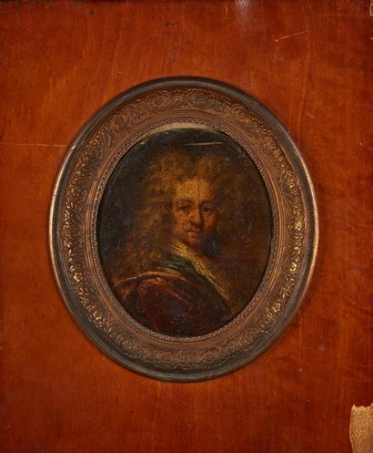 École FRANÇAISE du XVIIIe siècle 
Portraits de gentilhommes
Paire de peinture sur...