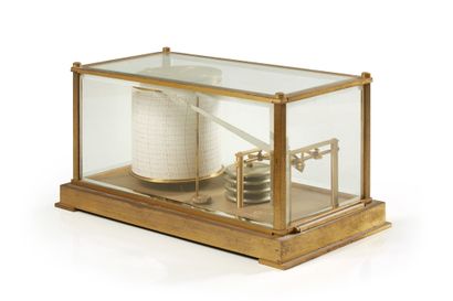 MAXANT À PARIS 
Barographe mécanique à quatre capsules de vidy dans une cage en bronze...