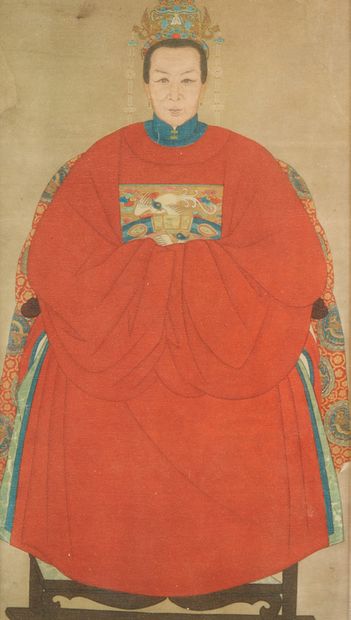 CHINE Portraits d'impératrices
Trois reproductions sur tissus d'après des modèles...
