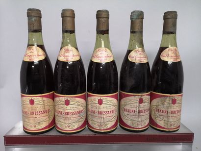 null 5 bouteilles BEAUNE BRESSANDES "Cuvée du Cent cinquantenaire" - JAFFELIN Frères...