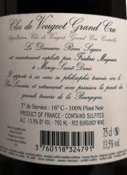 null 1 bouteille CLOS DE VOUGEOT Grand Cru - Rémi SEGUIN 2016


Etiquette légèrement...